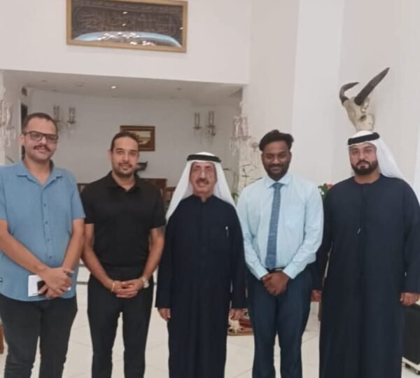 A prestigious moment with Mr. Gupreet Kohli, CEO of Embassy Group, and His Highness Sheikh Al Maktoum at the Royal Palace.